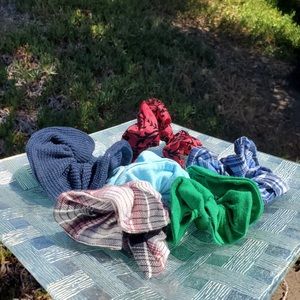 Handmade Scrunchies Bundle (Set of 4)|Eco-Friendly Hair Ties| Upcycled Scrunchie